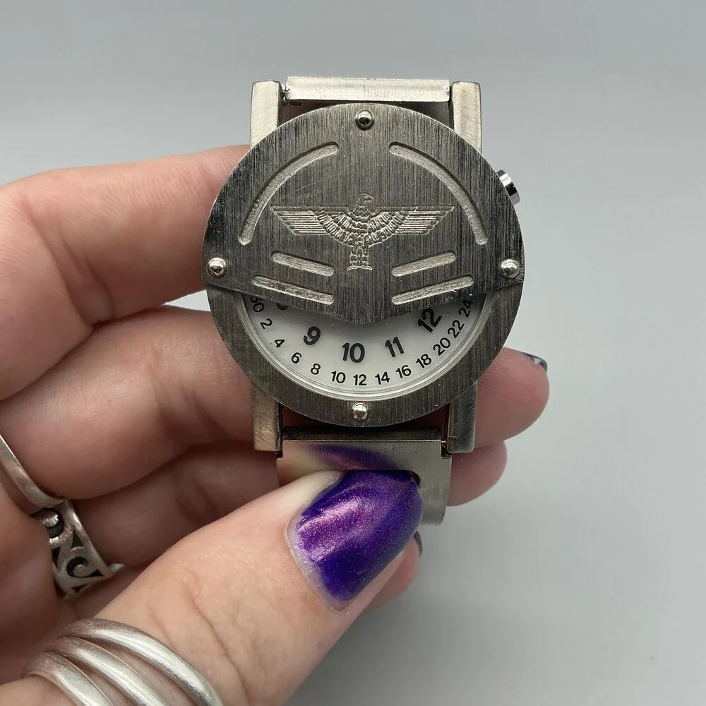 BOY London Mens Watch 37mm White Logo 24 Hour Dial Stainless New Battery 6.75
